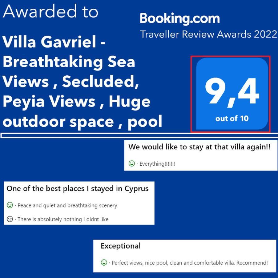 Villa Gavriel - Peyia Villa With Breathtaking Sea View, Peyia Villa With Private Pool, Secluded, Huge Outdoor Space, Mountain Views Esterno foto